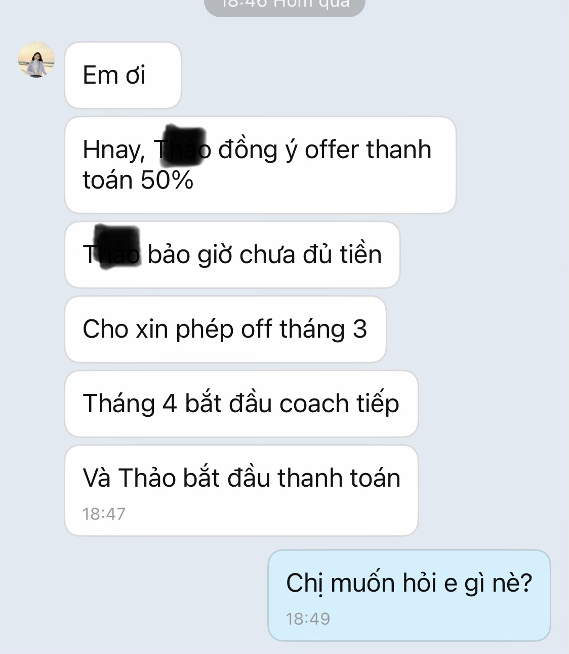 Tin nhắn học viên