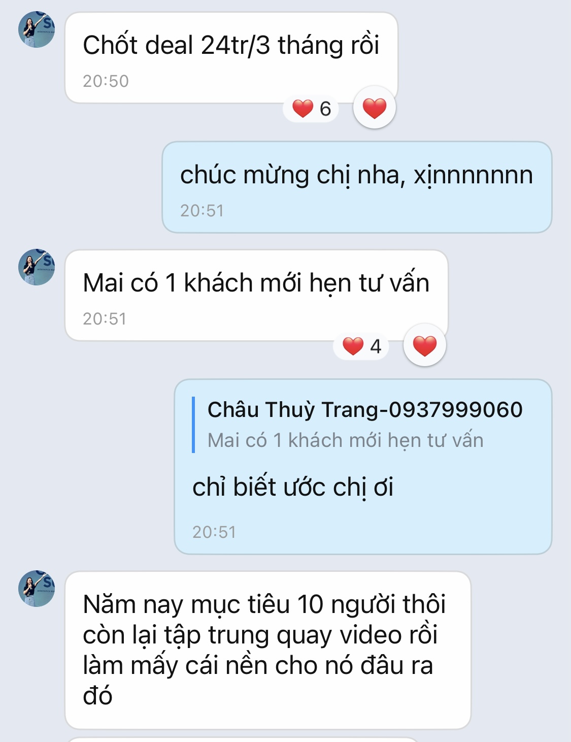 Tin nhắn học viên